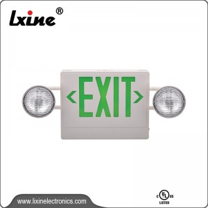 Led exit sign with halogen emergency lights LX-7604G/R