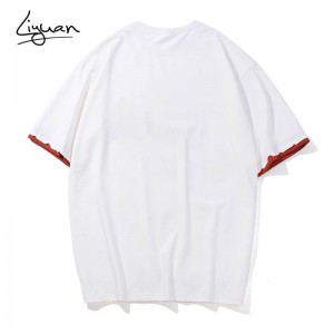 მაისური Layering Sleeve გასახსნელი ინგლისური ანბანის პრინტის მაისური მაგარი Liyuan პრინტით