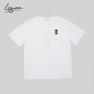 Sleeve T shirt Ladies Cartoon T-shirt with Cute Liyuan Print