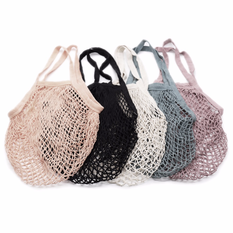 grocery cotton mesh net bag large beach net bag washable reusable shopping organic cotton mesh bag