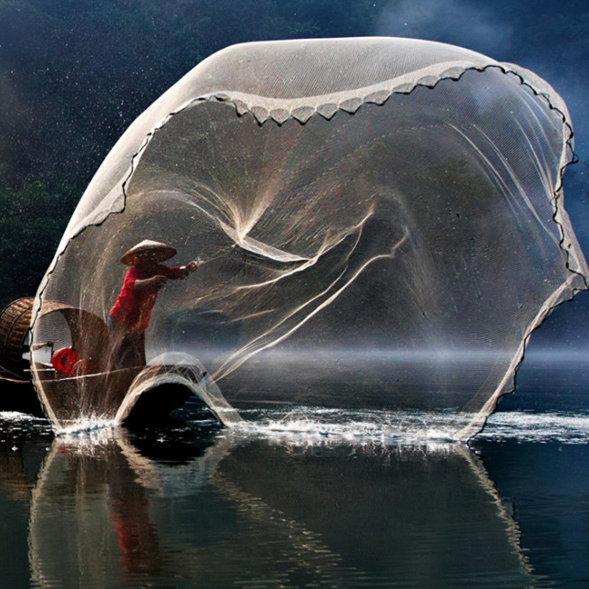 Висококвалитетна ручно ливена мрежа за риболовце