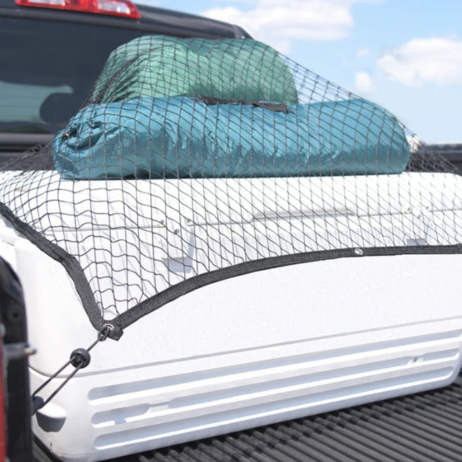 Vehicle net stabilize items to prevent falling
