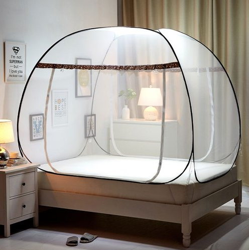 Easy-to-install dome/yurt mosquito nets