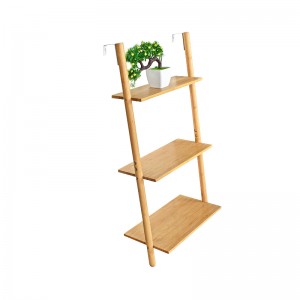 ຂາຍຍົກທີ່ຫມັ້ນຄົງທໍາມະຊາດ Bamboo Storage Shelf and Flower Stand Display Shelf