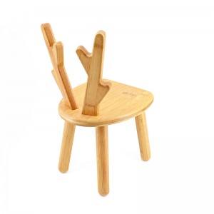 Bezpečná a roztomilá detská stolička na učenie z prírodného bambusu