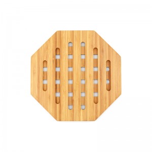 Tapis en bambou résistant à la chaleur naturel (motif hexagonal creux)