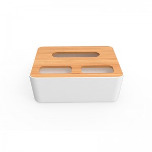 Фабрична търговия на едро с бамбукова кутия за съхранение, капак за настолна кутия за тъкани