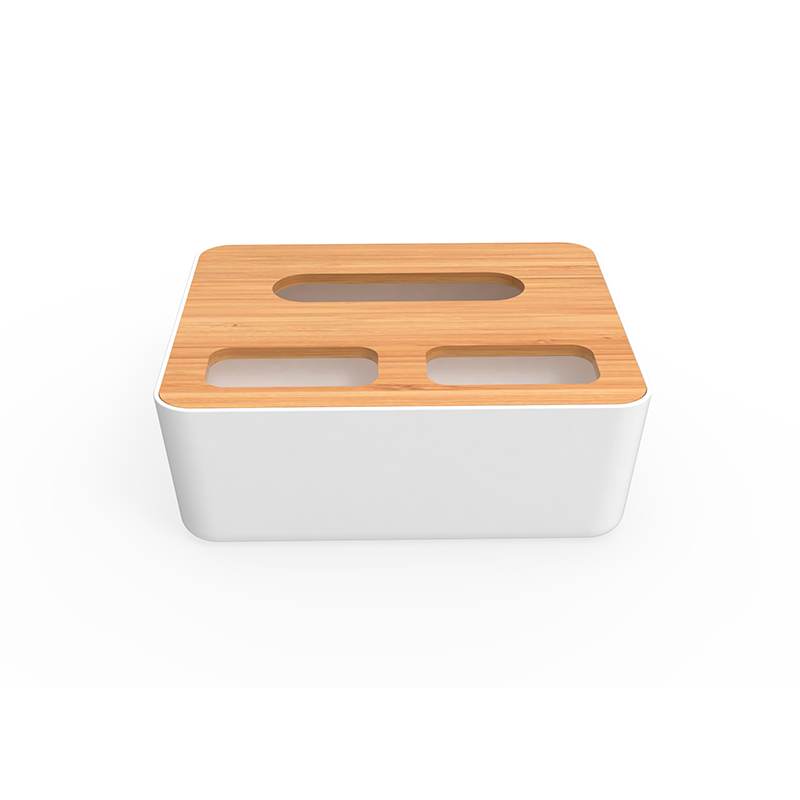 Cuberta da caixa de almacenamento de bambú por xunto de fábrica Cuberta da caixa de tecido de escritorio