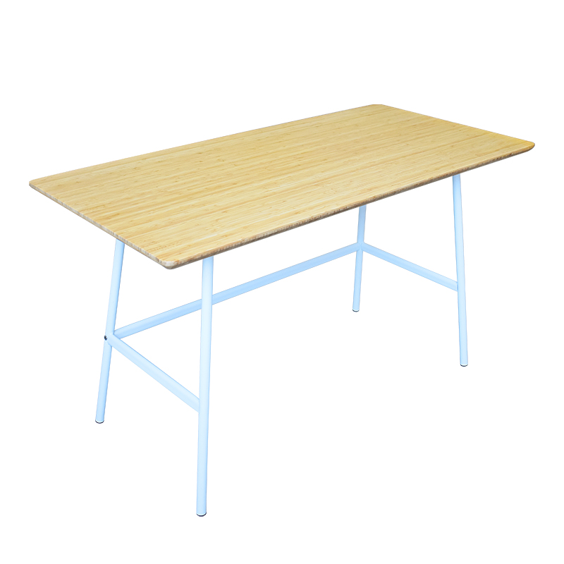 Modernūs paprasto stiliaus metaliniai bambuko stalo baldai