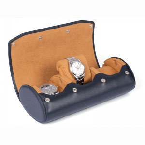 Leather 3 compartment watch storage box mechanical watch leather storage box