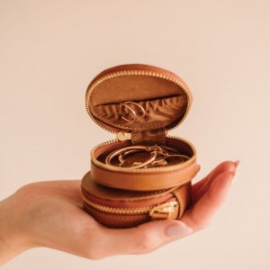 Simple leather jewelry box earrings jewelry box organizer