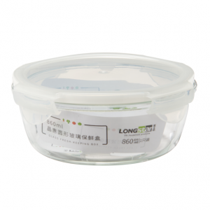 Contenitore per alimenti rotondo in vetro 860 ml LJ-2879