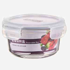 Glass round food container 420ml LJ-0658
