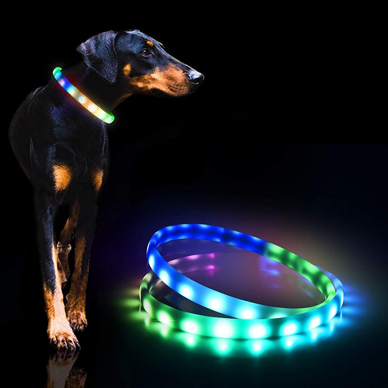 고품질 방수 슈퍼 밝은 램프 구슬 잃어버린 Led 애완 동물 고리를 방지하기 위해 다양한 색상 변경 주요 이미지