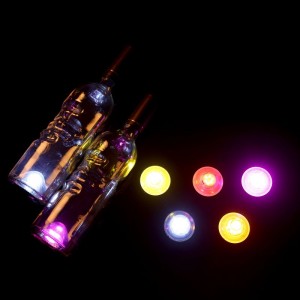 Produsenter kampanje rabatt bar nattklubb diameter 5 cm spesialpris flaske atmosfære lampe spesifikasjon logo egendefinert ny vanntett led coaster