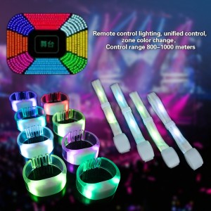 Fabriek verkoop nuwe pasgemaakte armband draadlose afstandsbediening logo pasgemaakte ondersteuning RGB led armband armband