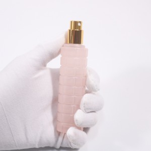 Flacone di profumo rotondo rosa da 30 ml di lusso per donna Cappuccio spray per bottiglia di profumo di vetro riempita vuota