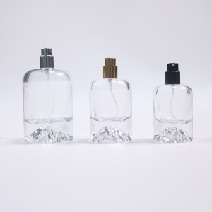 luxusná 30ml 50ml 100ml sopka spodná okrúhla sklenená prázdna fľaštička na parfum s akrylovým uzáverom
