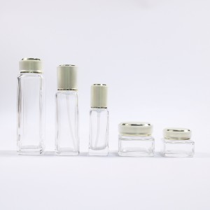 Imballaggio di buttiglia di lozione spray cosmetica di lussu cù pompa