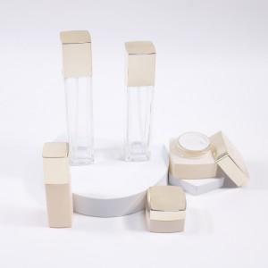 Pasgemaakte kosmetiese verpakking glas velsorg produk houer stel lotion bottel