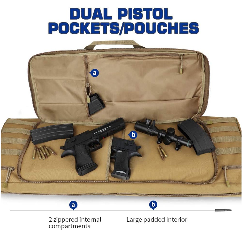 Tactical Military Sniper Rifle Pistol Bag e bolelele ba lisenthimithara tse 38