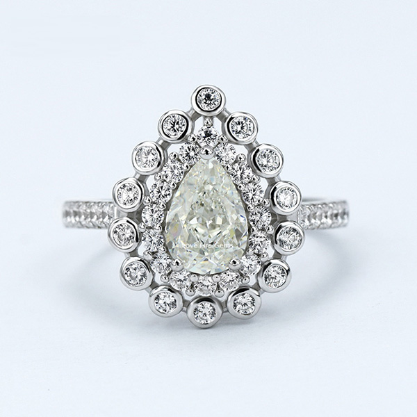 egyedi ékszerek női divat G fehér Water Drop 925 ezüst gyűrű