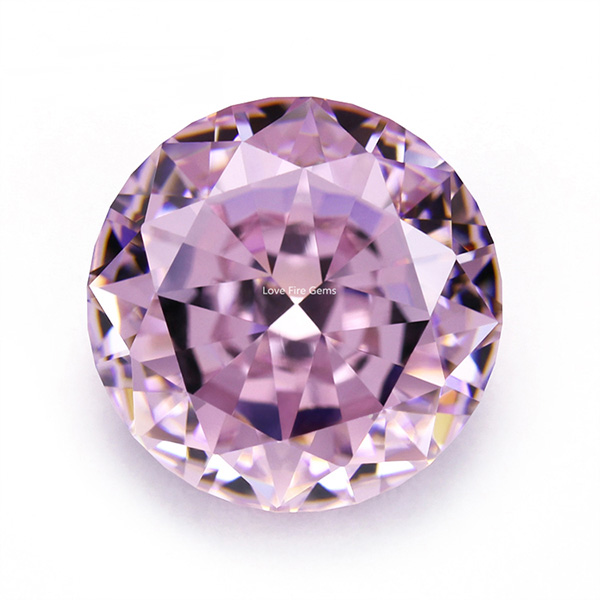 pakyawan nga loose stone round 4k nahugno nga ice cut light pink color cubic zirconia AAAAA+ cz gems