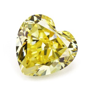 5a+ grade loose zircon ice crush cut canary yellow heart shape cubic zirconia