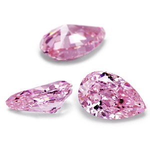 pear cut ice crushed cz gemstone 5a+grade yellow pink synthetic zircon