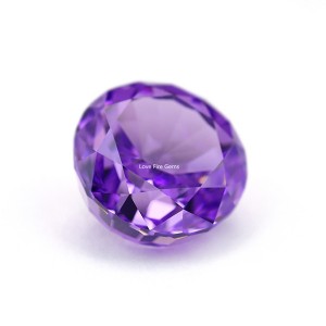 4K nahugno nga ice cut fancy round cutting cz purple orchid color loose synthetic gemstone cubic zirconia