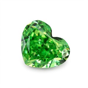 zircon सैल बर्फ ठेचून गवत हिरव्या चरबी हृदय कट 8a cz दगड