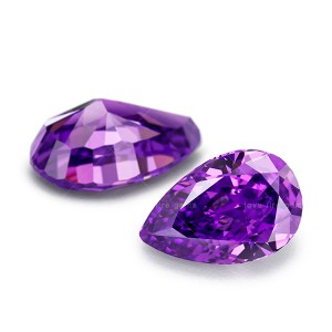 borongan leupas sintétik cz gemstone ungu runtuyan warna pir ditumbuk és cut zirconia kubik