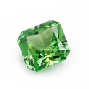 4K picat de gel tallat gespa verd cz diamant tall quadrat cantonada zirconia cúbica