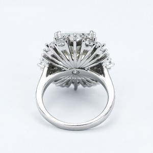 Изящни бижута пръстени със скъпоценни камъни гореща разпродажба класически дамски годежен пръстен от сребро 925 проба
