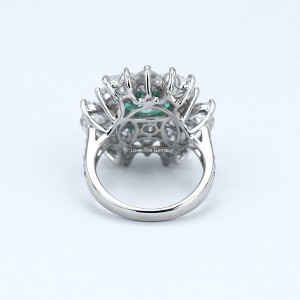Fine jewelry luxury 925 silver paraiba cz gemstone women cocktail rings