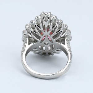 Moda 925 srebro cyrkonia gruszka kruszony lód Cut pierścionek zaręczynowy
