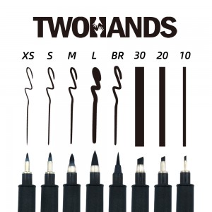TWOHANDS Hand Lettering Pens,8 Black,21236