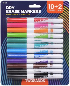 TWOHANDS Dry Erase Markers, 11 Colors,20475