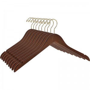 အရည်အသွေးကောင်းမွန်သော Semi Curved Wooden Suit Hangers