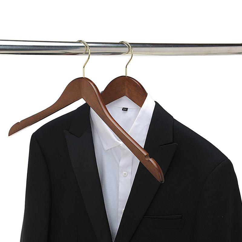 အရည်အသွေးကောင်းမွန်သော Semi Curved Wooden Suit Hangers