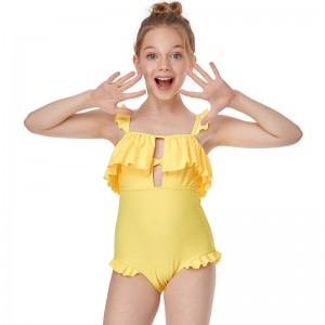 Cute Girls Summer One Piece Swimsuit Kids Swimwear Bathing Suit Children Solid Swimsuit Girl Clothes Baby Girl Beach Cloth