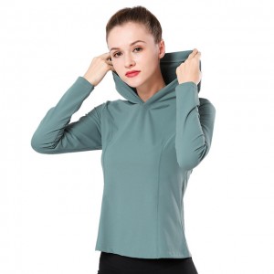 Sports Hoodies Female Nylon Dry Fit Solid Yoga Clothing Ladies Fitness Sportswear Jogging Sweatshirts Outdoor Long Sleeve Shirts