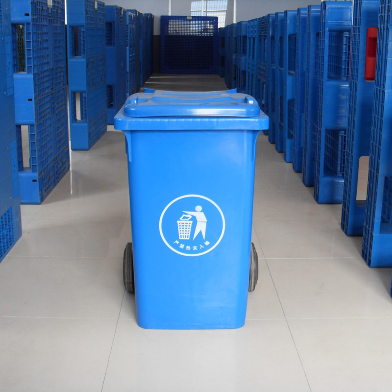 100L Tempat Sampah Luar Plastik Beroda Persegi Panjang yang Disesuaikan