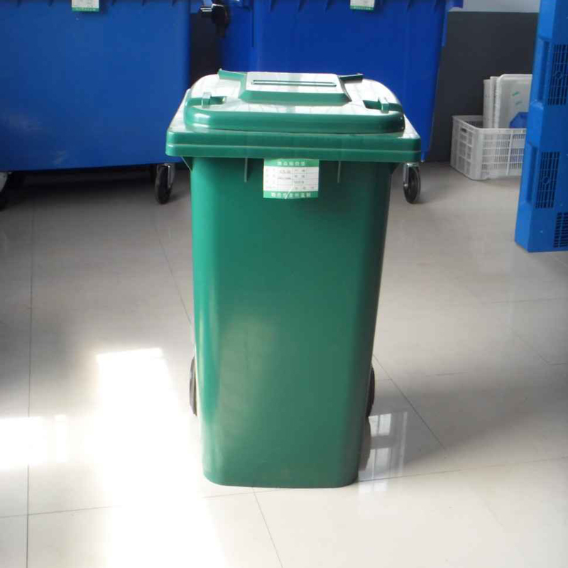 240L-B စတော့တင်ထားသော ဖိုက်ဘာမှန် အရွယ်အစားကြီးမားသော ပလပ်စတစ်အမှိုက် အမှိုက်ပုံး