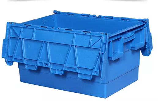 Moving Nestable Plastic Attached Lid Totes Box