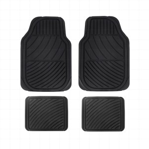4-Piece Black heavy duty Rubber universal Floor Mats for Cars, Trucks and SUVs 1854