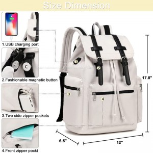 Ženski bijeli ruksak za putovanja po mjeri kineski dobavljač