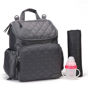 Baby Bag with Insulated Multi-Functional Travel Knapsack Include Changing Pad Grey Baby Diaper Backpack