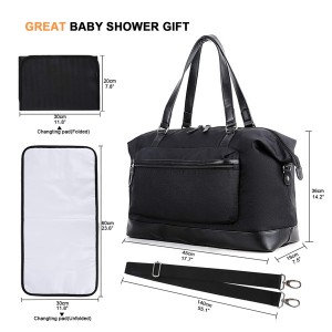 Large Diaper Tote Bag Travel Duffel Bag for Mom and Dad with Changing Pad