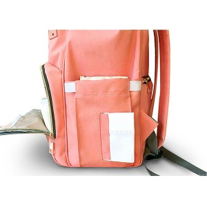Торба за пелени Мултифункционален водоотпорен патен ранец за нега на бебиња, голем капацитет, стилски и издржлив, розов